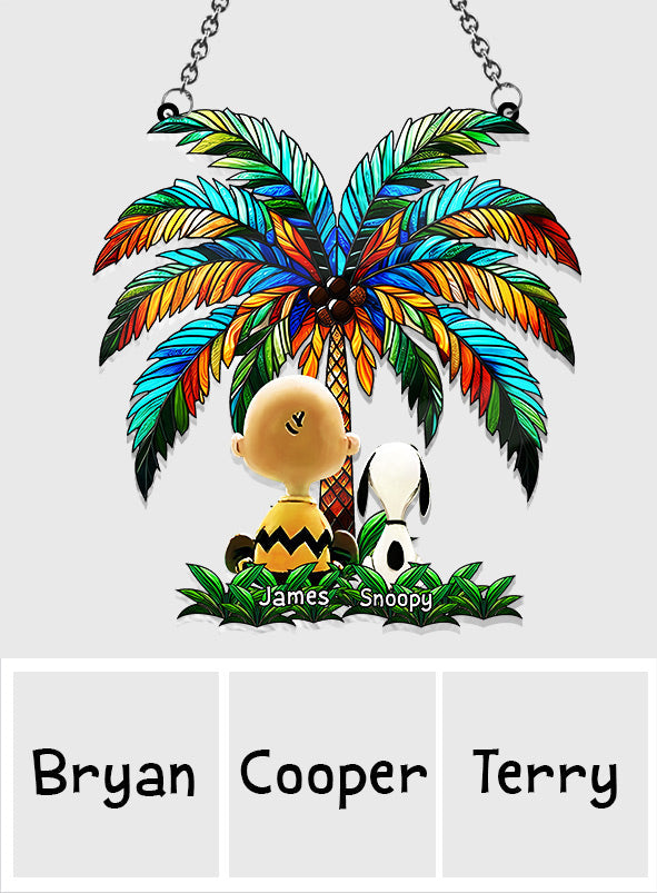Someone To Be There Under The Palm Tree Friend Friendship - Personalized Window Hanging Suncatcher Ornament