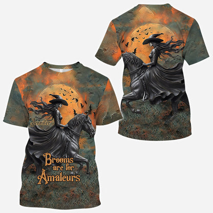 Brooms Are For Amateurs - Personalized Horse All Over Shirt