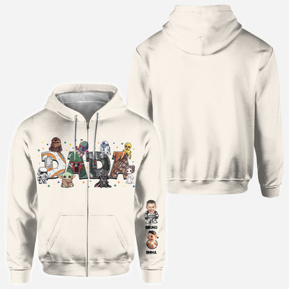 Dada Best Dad In The Galaxy Any Title - Personalized The Force All Over Shirt