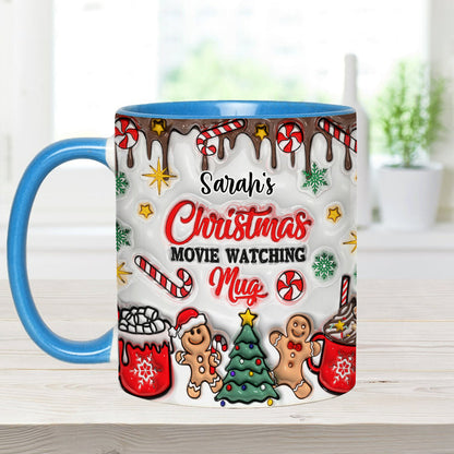 Christmas Movie Watching Mug - Personalized Accent Mug