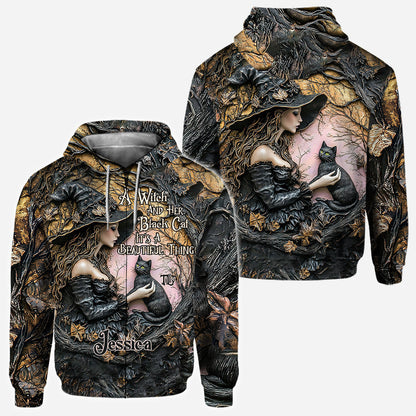 A Witch And Her Black Cat It's A Beautiful Thing - Personalized Witch All Over Shirt