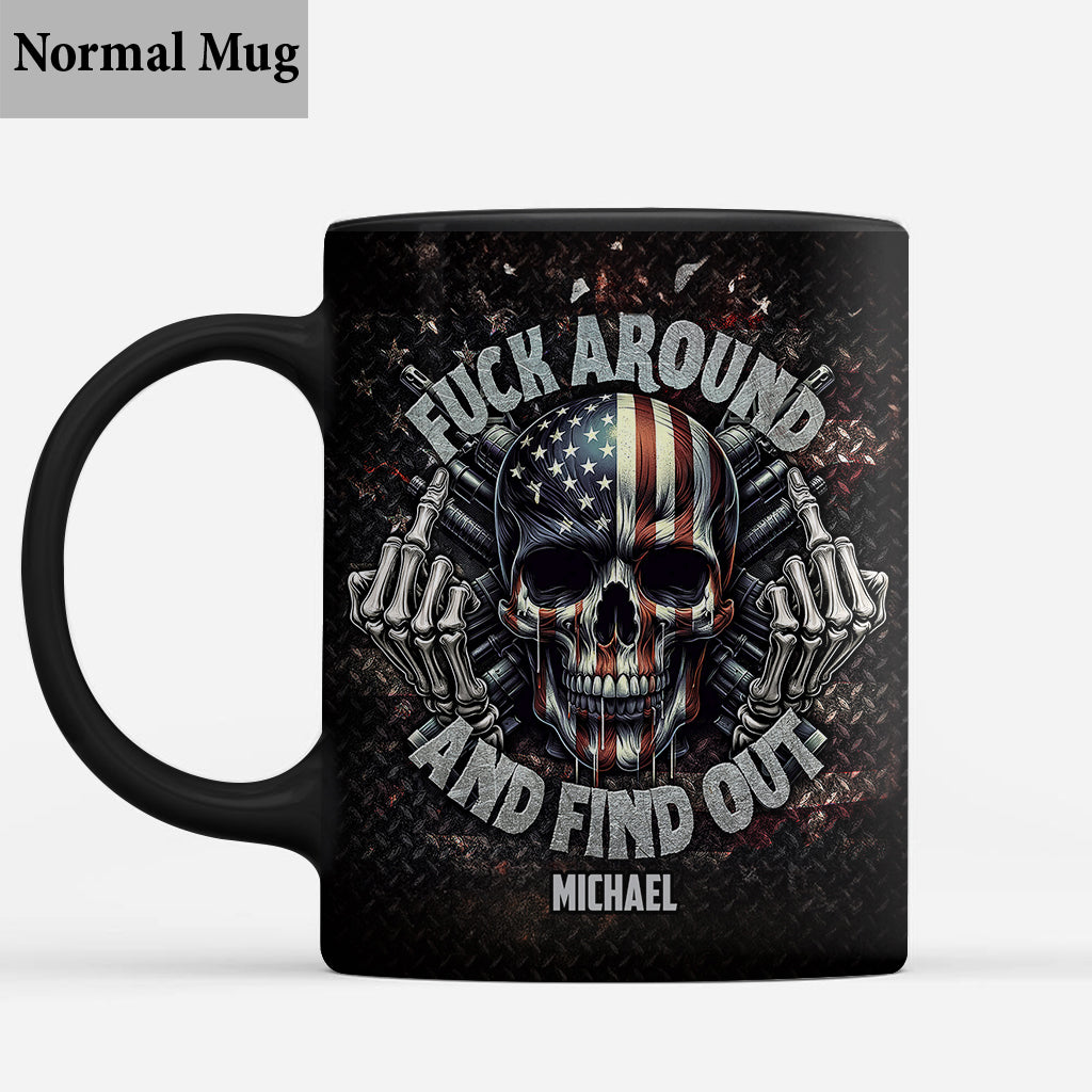 American Flag Skeleton - Personalized Skull Mug