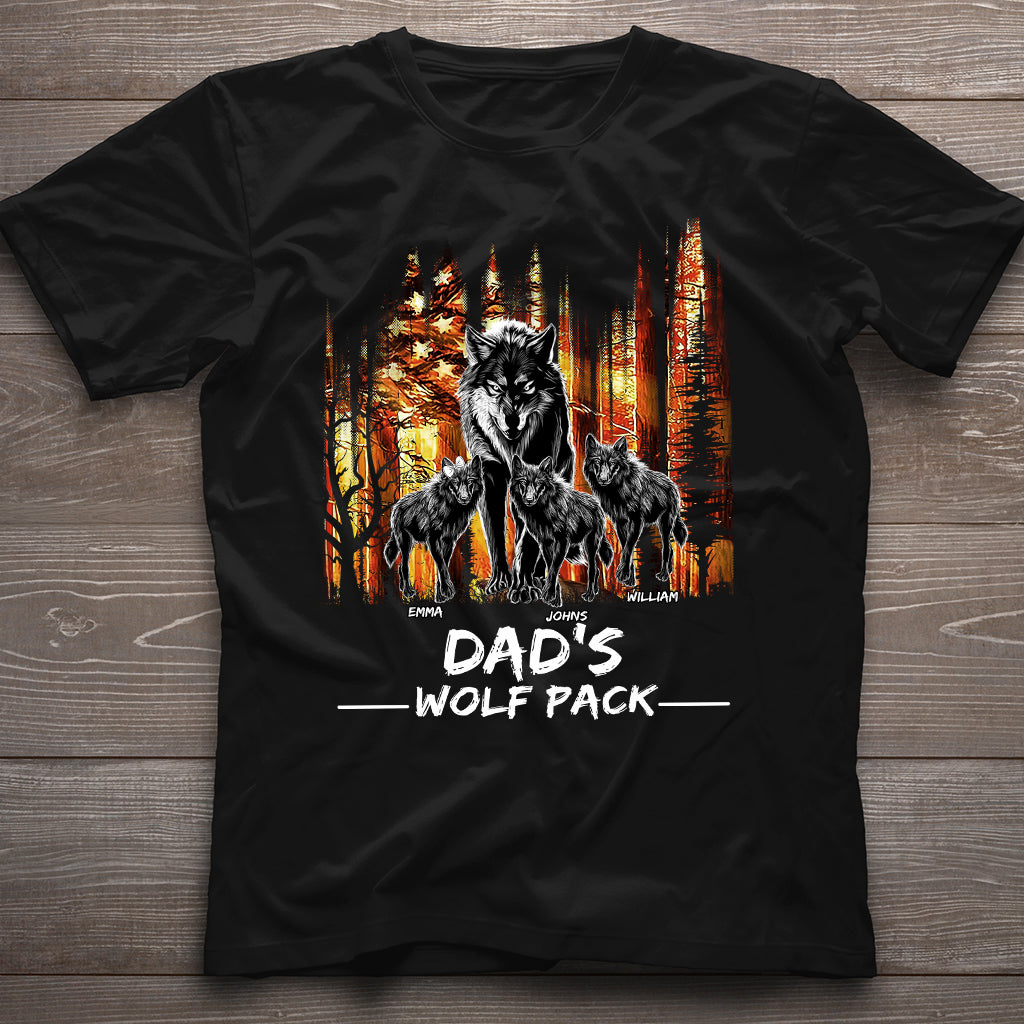 Dad's Wolf Pack - Personalized Father T-shirt And Hoodie