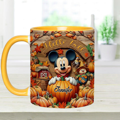 Hello Fall - Personalized Mouse Accent Mug
