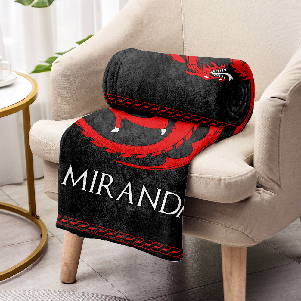 Team Black - Personalized Thrones Game Blanket