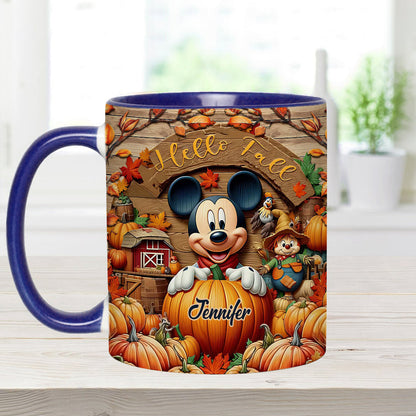 Hello Fall - Personalized Mouse Accent Mug