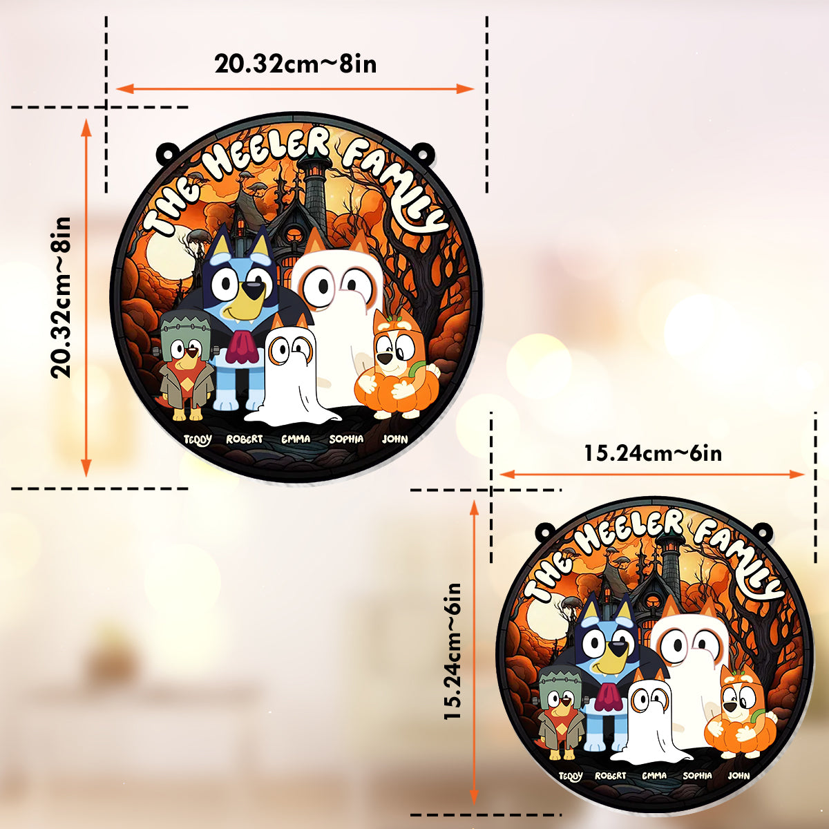 Happy Halloween - Personalized Window Hanging Suncatcher Ornament