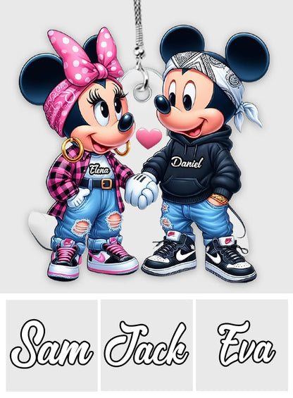 Mouse Couple - Personalized Mouse Transparent Car Ornament