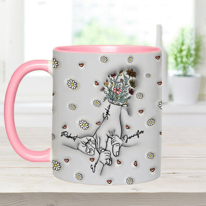 Holding Mom's Hand - Personalized Mother Accent Mug