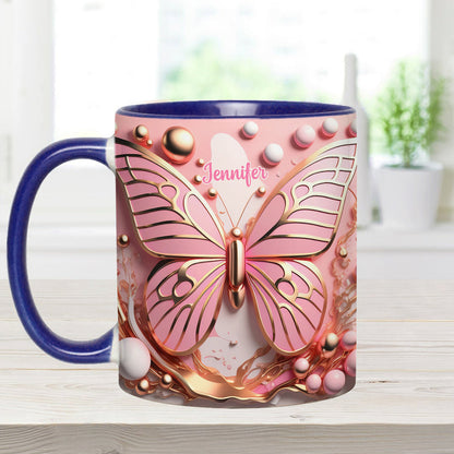 Love Butterfly - Personalized Butterfly Accent Mug