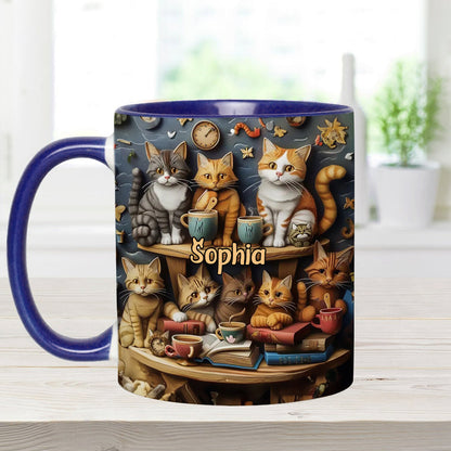 Just Love Cats Vintage Style - Personalized Cat Accent Mug