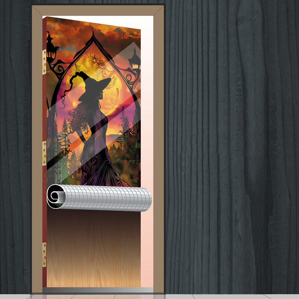 Beautiful Witch - Personalized Witch Door Sticker