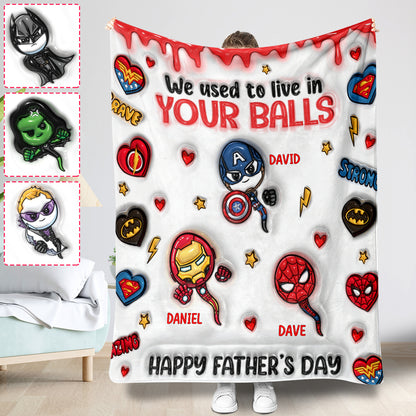 Happy Father's Day - Personalized Marvelous Universe Blanket