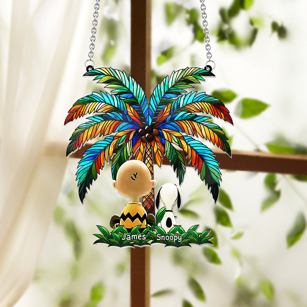 Someone To Be There Under The Palm Tree Friend Friendship - Personalized Window Hanging Suncatcher Ornament