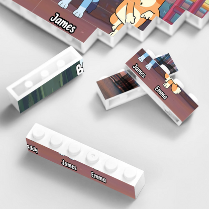 Best Dad Ever - Personalized Father One-sided Horizontal Rectangle Building Brick Blocks
