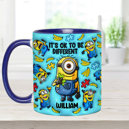 It's Ok To Be Different - Personalized Autism Awareness Accent Mug