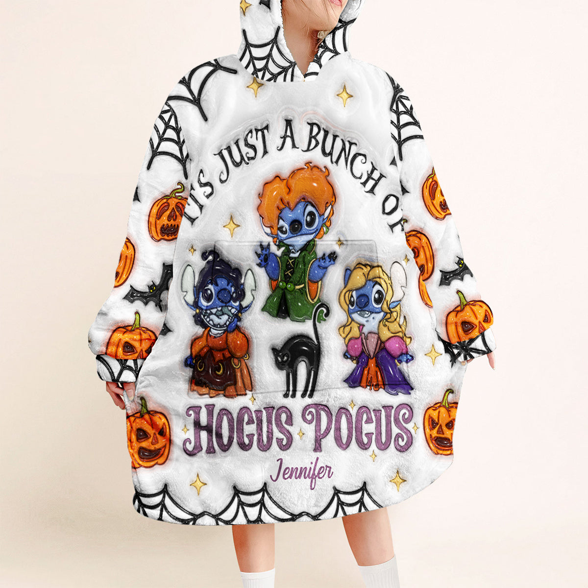 Happy Halloween - Personalized Ohana Blanket Hoodie