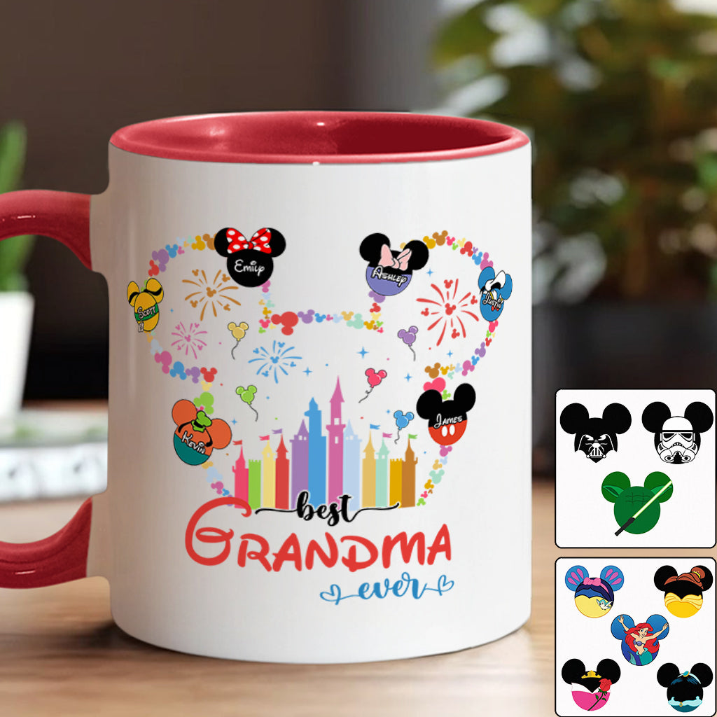 Best Grandma Mom Ever - Personalized Mouse Accent Mug