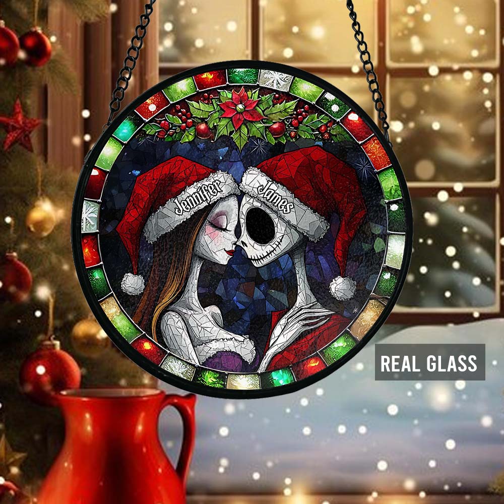 All I Want For Christmas - Personalized Nightmare Stained Glass Suncatcher