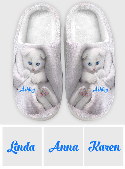 Happy Kitty - Personalized Cat Slippers