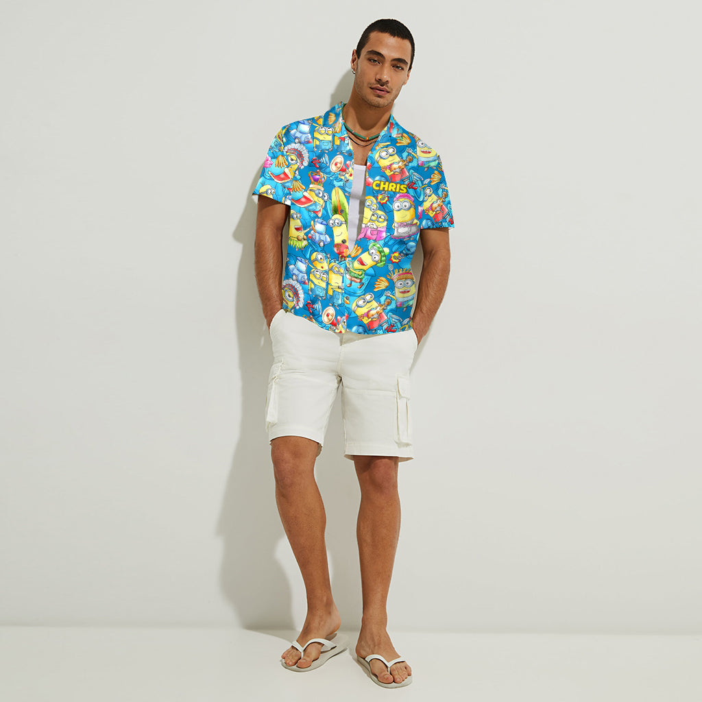 Having Fun Yellow Monster - Personalized Hawaiian Shirt