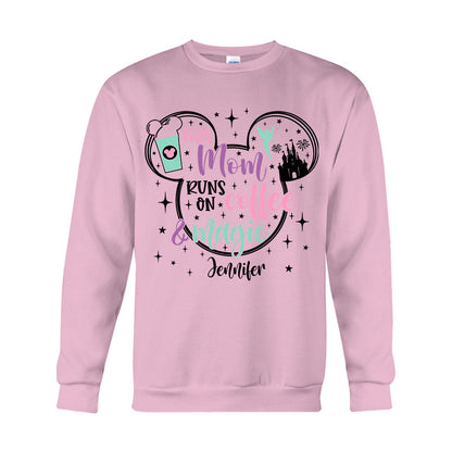 This Mom Runs On Coffee And Magic - Personalized Mouse T-shirt And Hoodie
