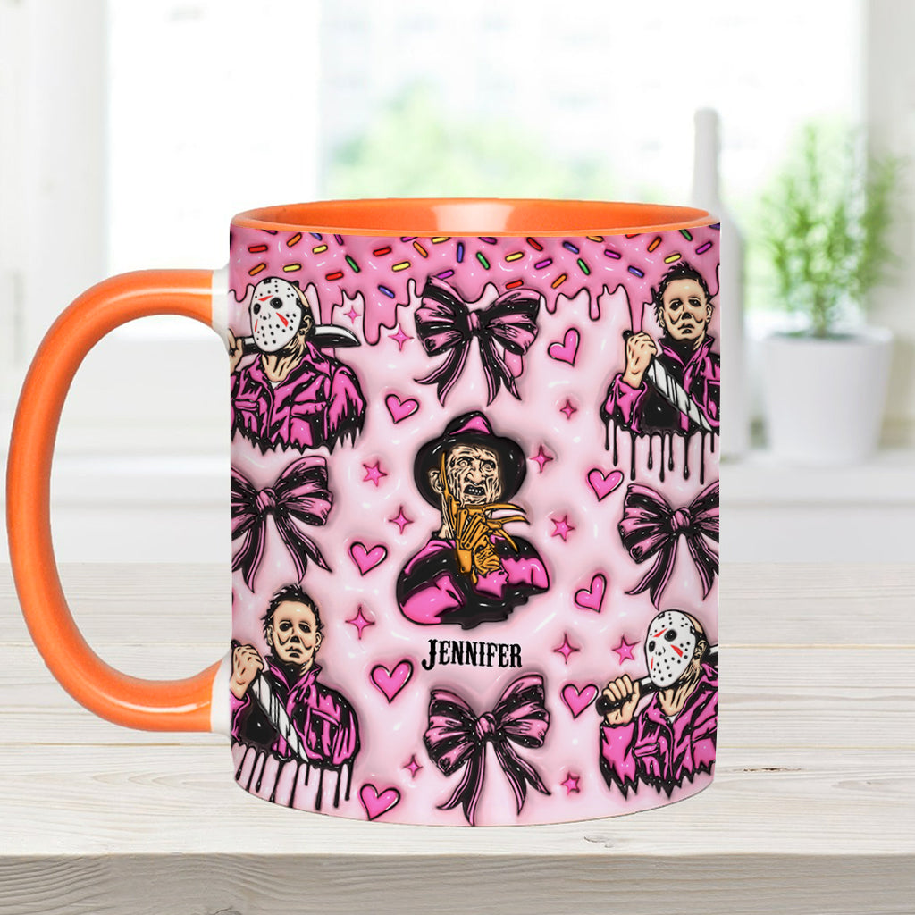 Pink Halloween Fan - Personalized Accent Mug