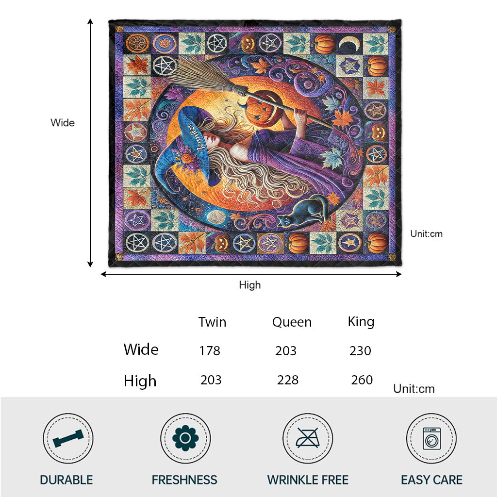 Beautiful Witch - Personalized Witch Quilt