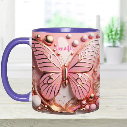Love Butterfly - Personalized Butterfly Accent Mug