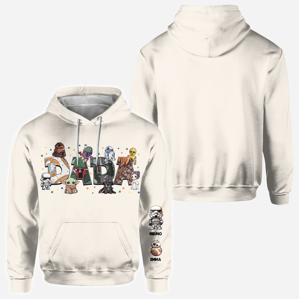 Dada Best Dad In The Galaxy Any Title - Personalized The Force All Over Shirt