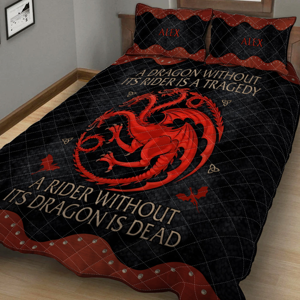 Dragon Rider - Personalized Thrones Game Quilt Set