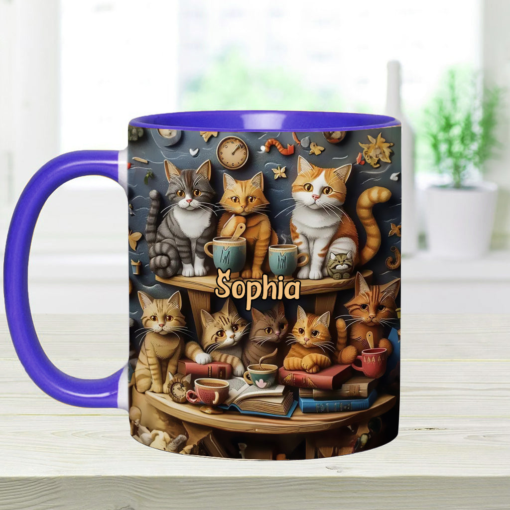 Just Love Cats Vintage Style - Personalized Cat Accent Mug