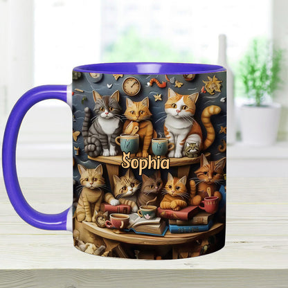 Just Love Cats Vintage Style - Personalized Cat Accent Mug