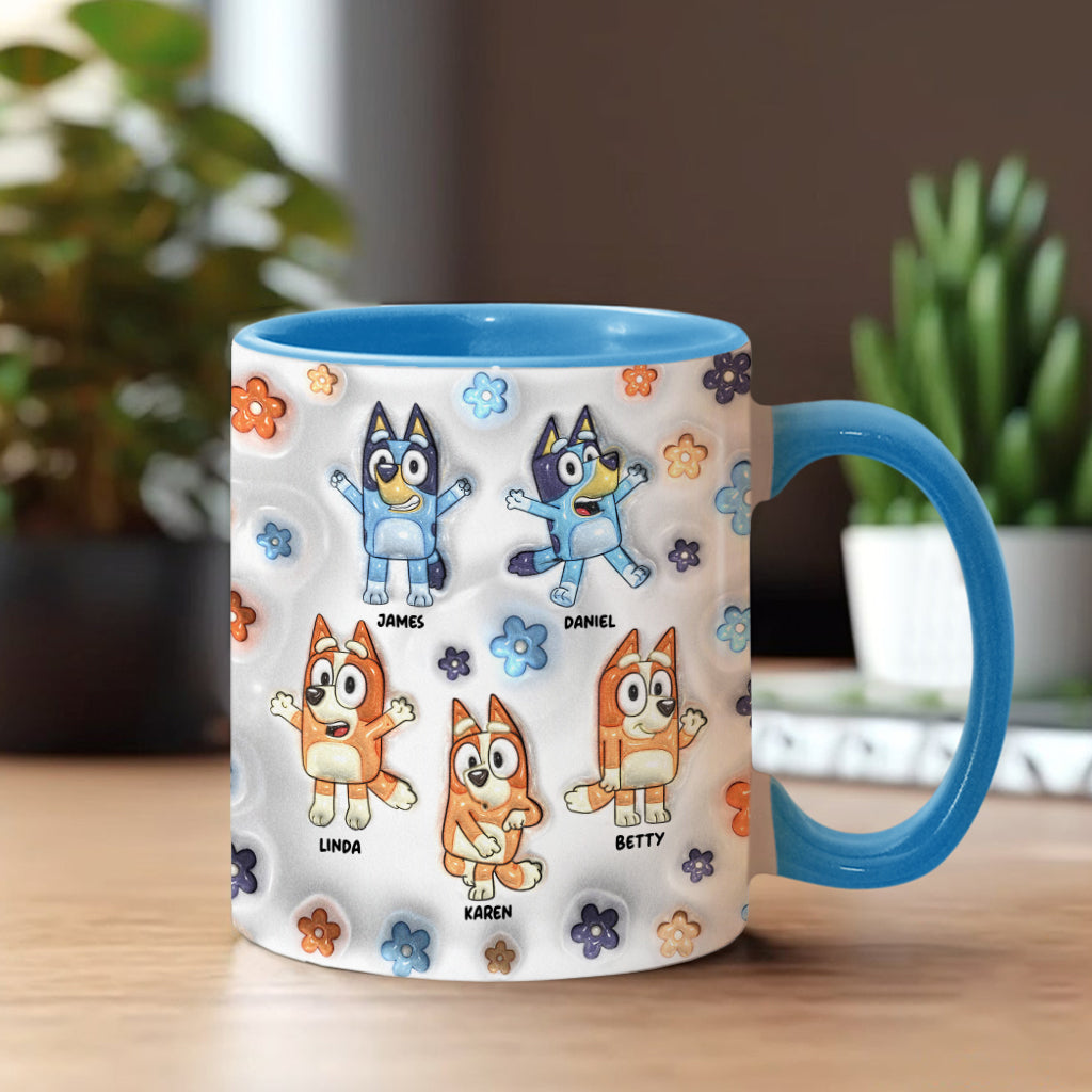 Peace Love Mom's Life Cool Blue Dog - Personalized Mother Accent Mug