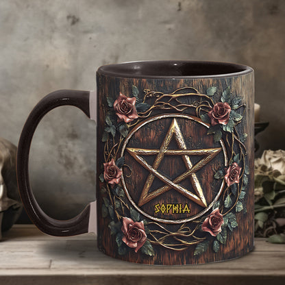 Beautiful Pentagram - Personalized Witch Accent Mug