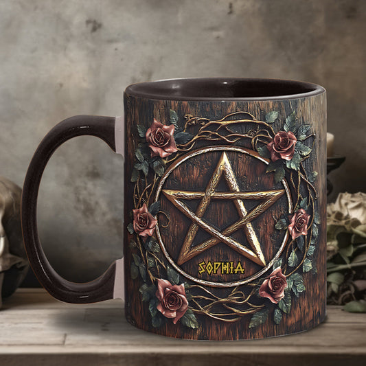 Beautiful Pentagram - Personalized Witch Accent Mug