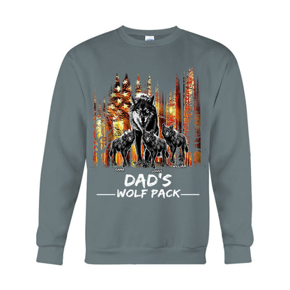 Dad's Wolf Pack - Personalized Father T-shirt And Hoodie