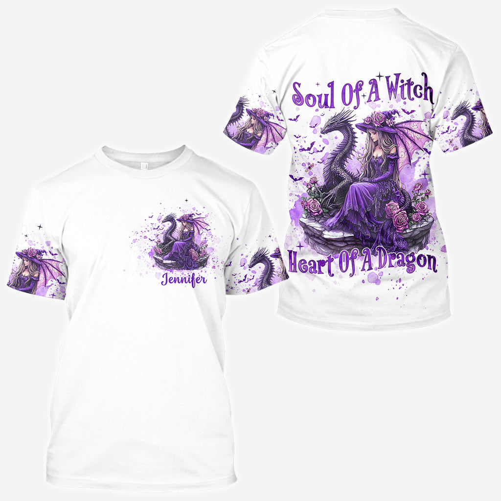 Soul Of A Witch Heart Of A Dragon - Personalized Witch All Over Shirt