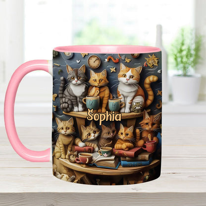 Just Love Cats Vintage Style - Personalized Cat Accent Mug