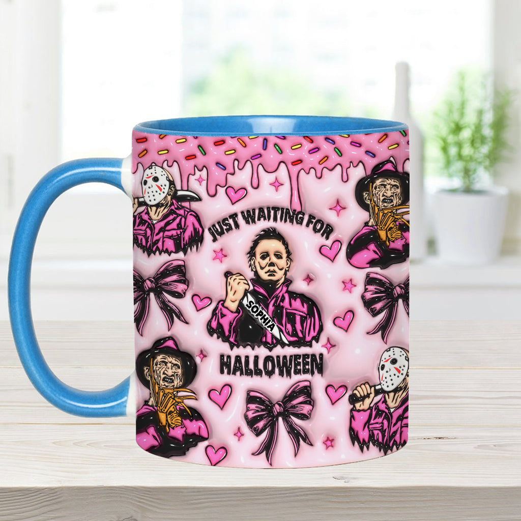 Just Waiting For The Halloween - Personalized Accent Mug