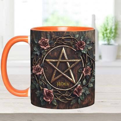 Beautiful Pentagram - Personalized Witch Accent Mug