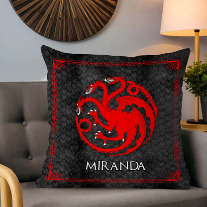 Team Black - Personalized Thrones Game Throw Pillow