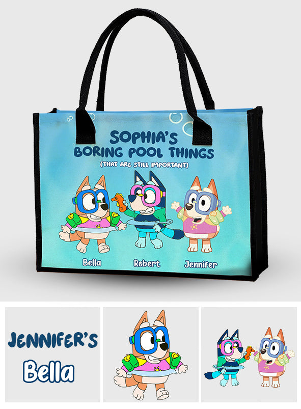 Boring Pool Things - Personalized Canvas Tote Bag