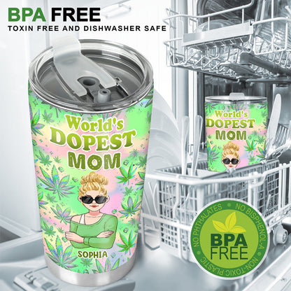 Mommy's Little Buds Dopest Mom Ever - Personalized Weed Tumbler