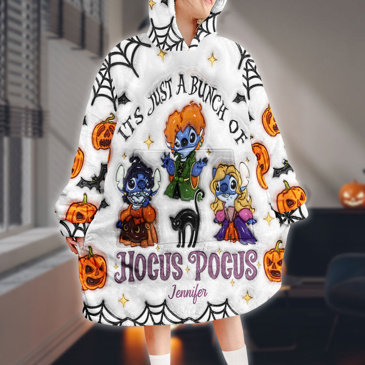 Happy Halloween - Personalized Ohana Blanket Hoodie