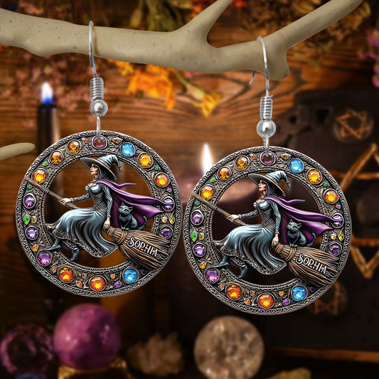 Beautiful Witch - Personalized Witch Transparent Earrings