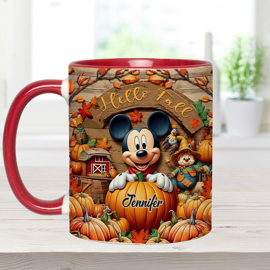 Hello Fall - Personalized Mouse Accent Mug