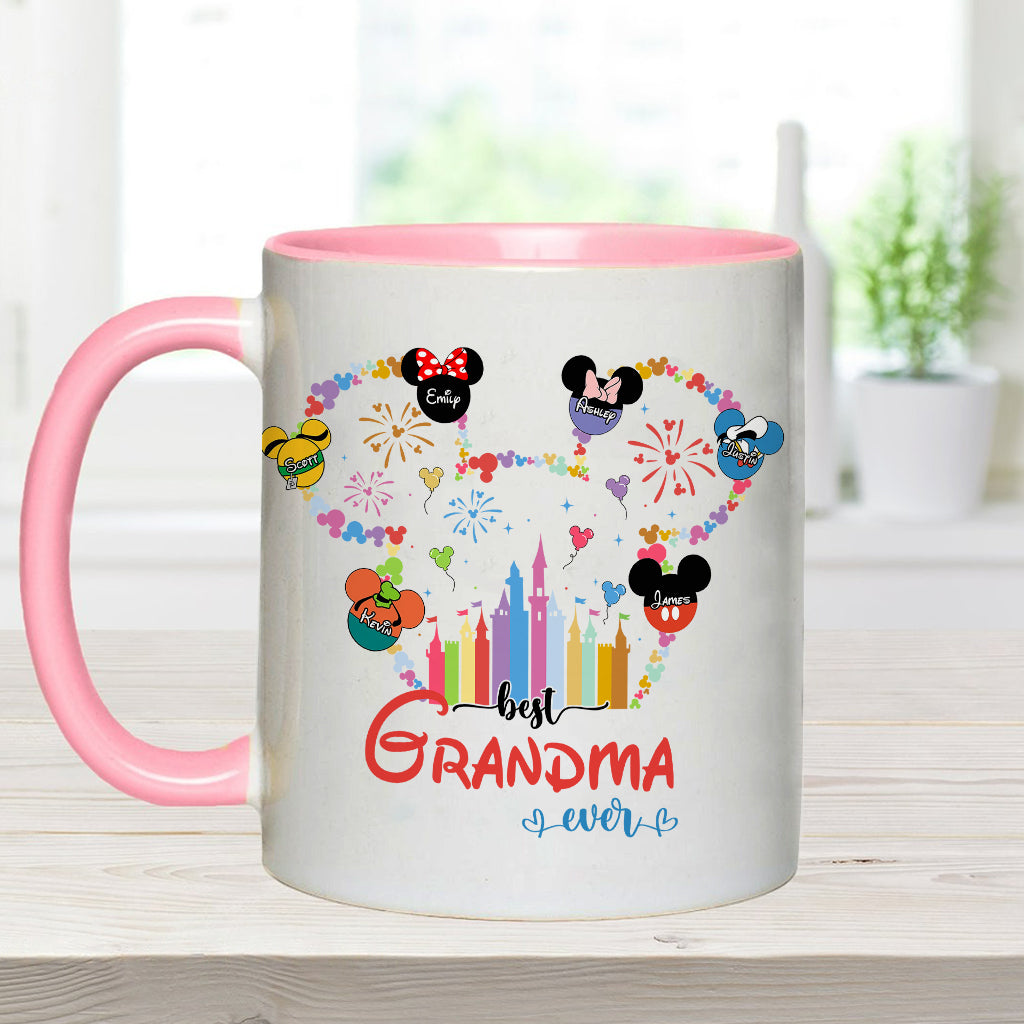 Best Grandma Mom Ever - Personalized Mouse Accent Mug