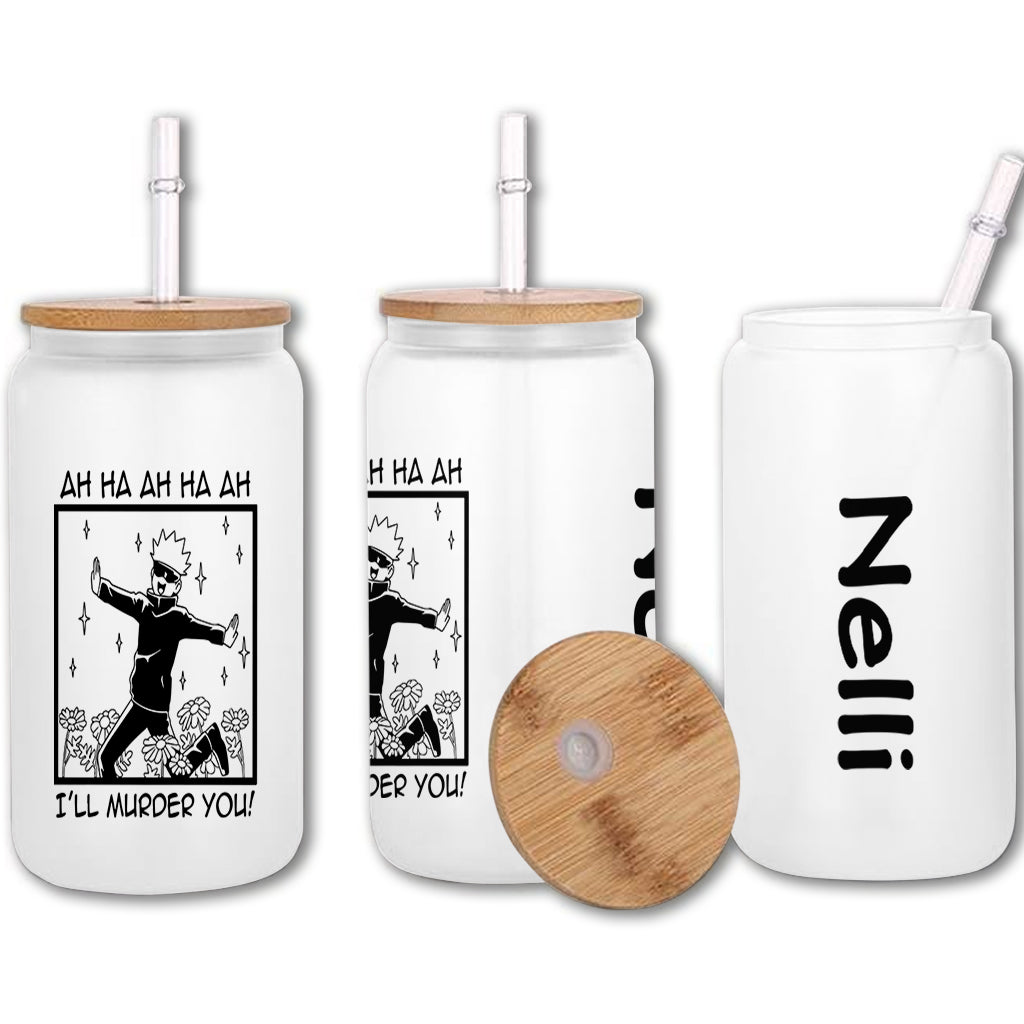 Anime Funny Ah Ha Ha - Personalized Can Glass