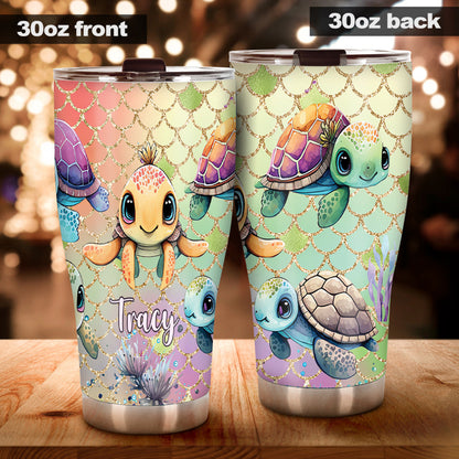 Cute Turtles - Personalized Turtle Tumbler